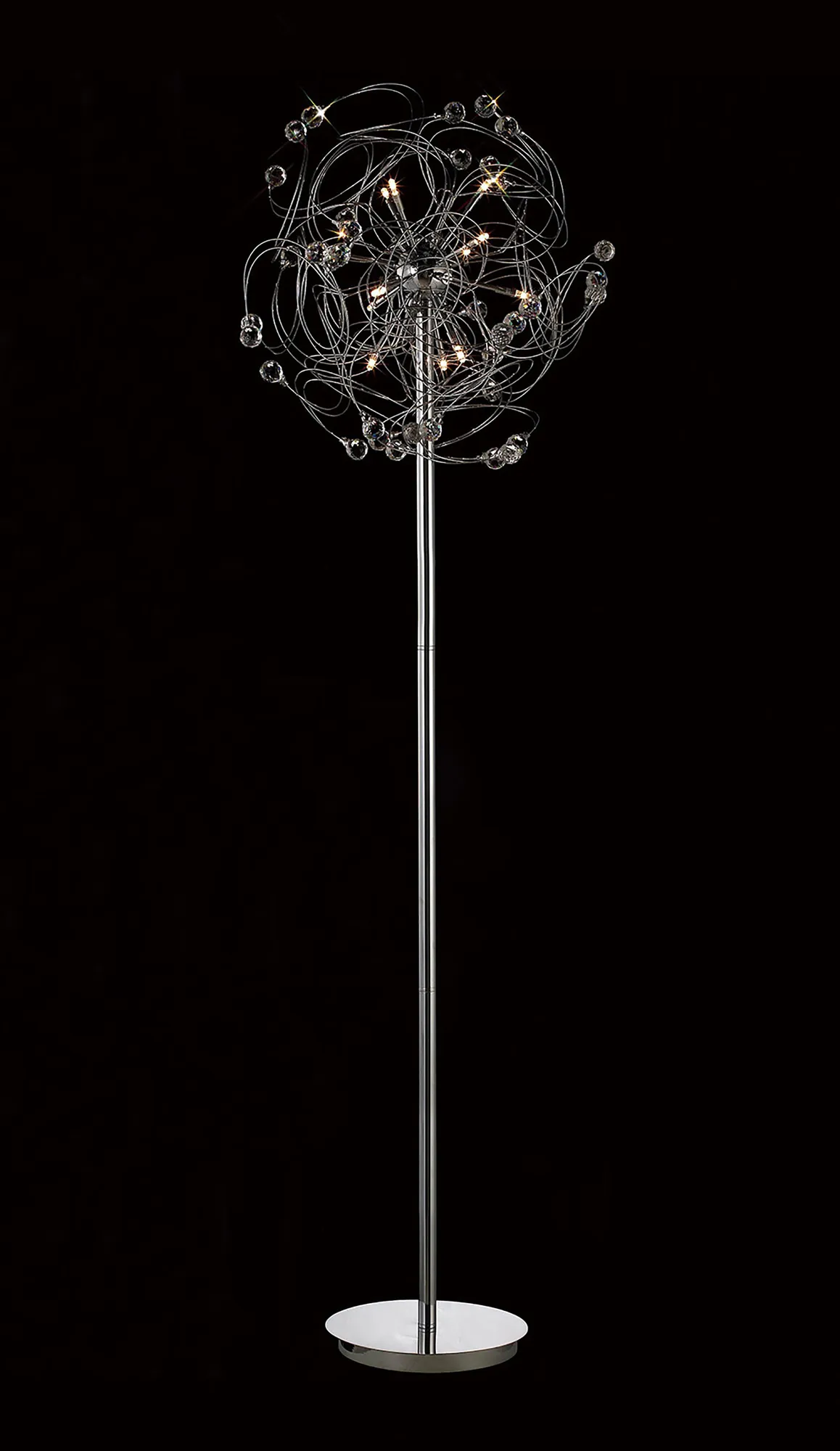 IL30175  Messe Crystal 173cm Floor Lamp 12 Light